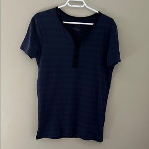 Armani Exchange Men's Striped Henley Shirt